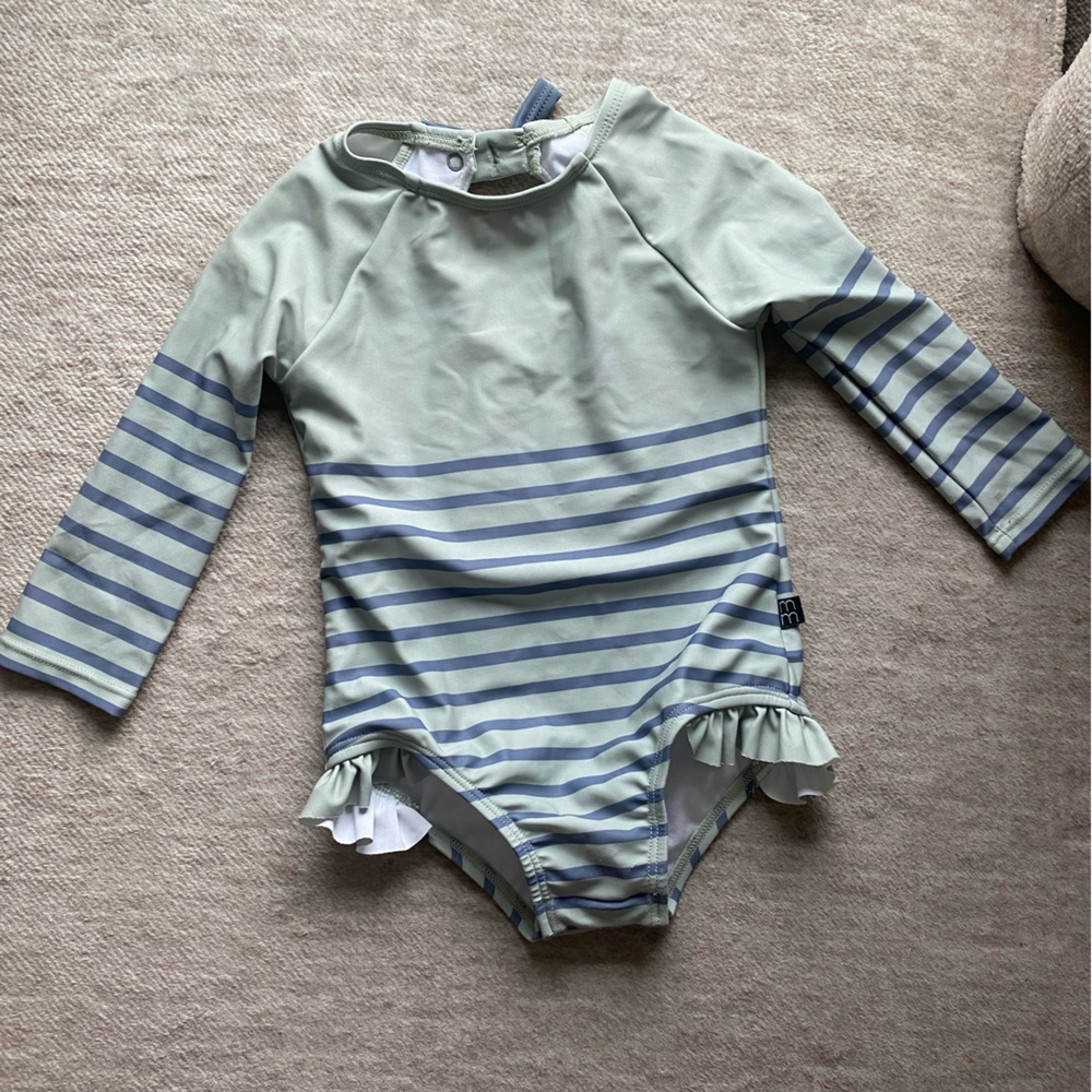 Striped Long Sleeve Swimsuit